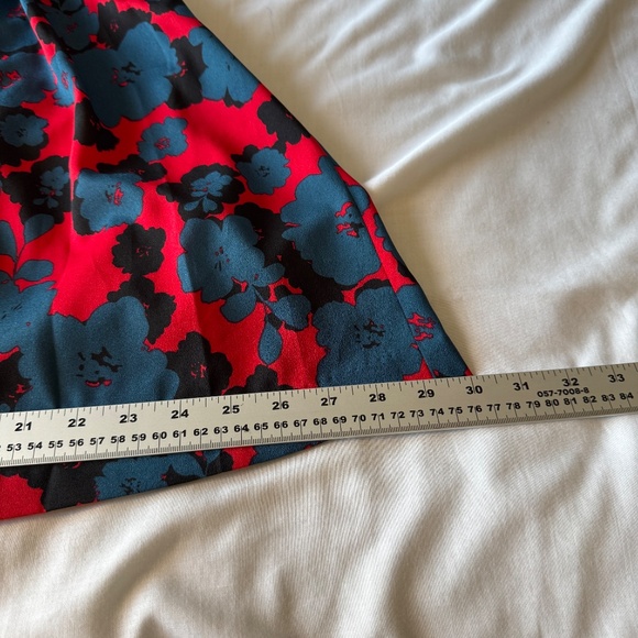 Kensie Sleeveless Fit and Flare Party Dress Lined Red Floral Small Babydoll - Picture 12 of 13